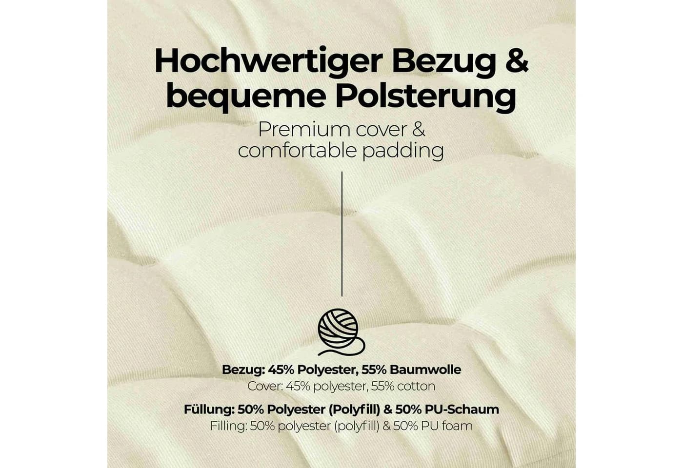 etérea Bankauflage Basic Beige Microfaser Sitzkissen - Bild 4