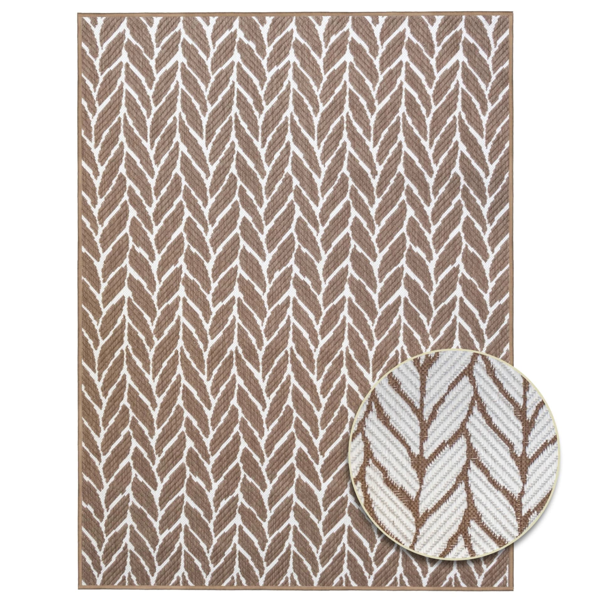 Teppich REVERSO Outdoorteppich Braun Beige Polypropylen Wendeteppich