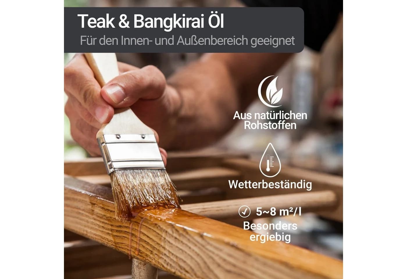 WO-WE Teakholzöl W205 Holzpflegeöl für Teak & Harthölzer