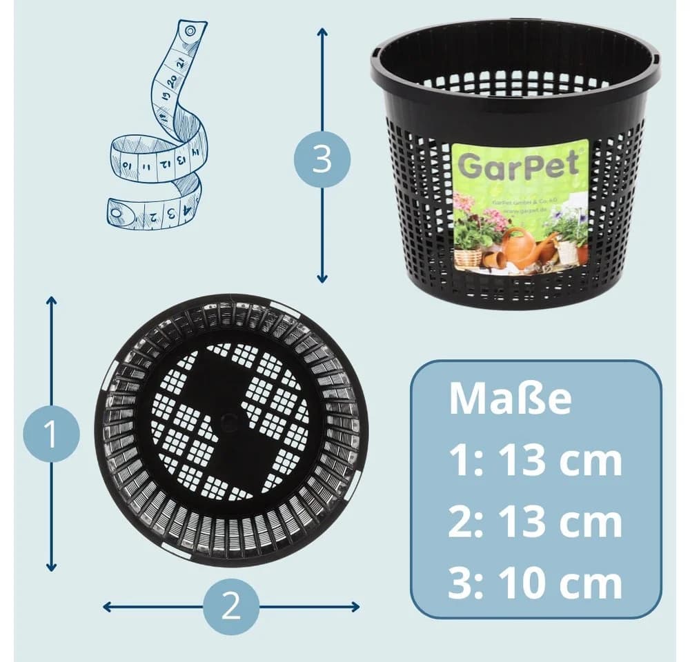 GarPet Pflanzkorb Schwarz UV-stabil Wasserpflanzen Teich
