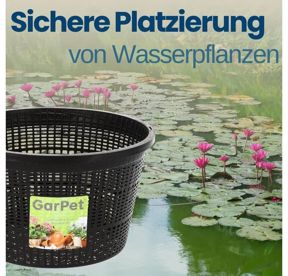 GarPet Pflanzkorb Schwarz UV-stabil Wasserpflanzen Teich - Bild 3