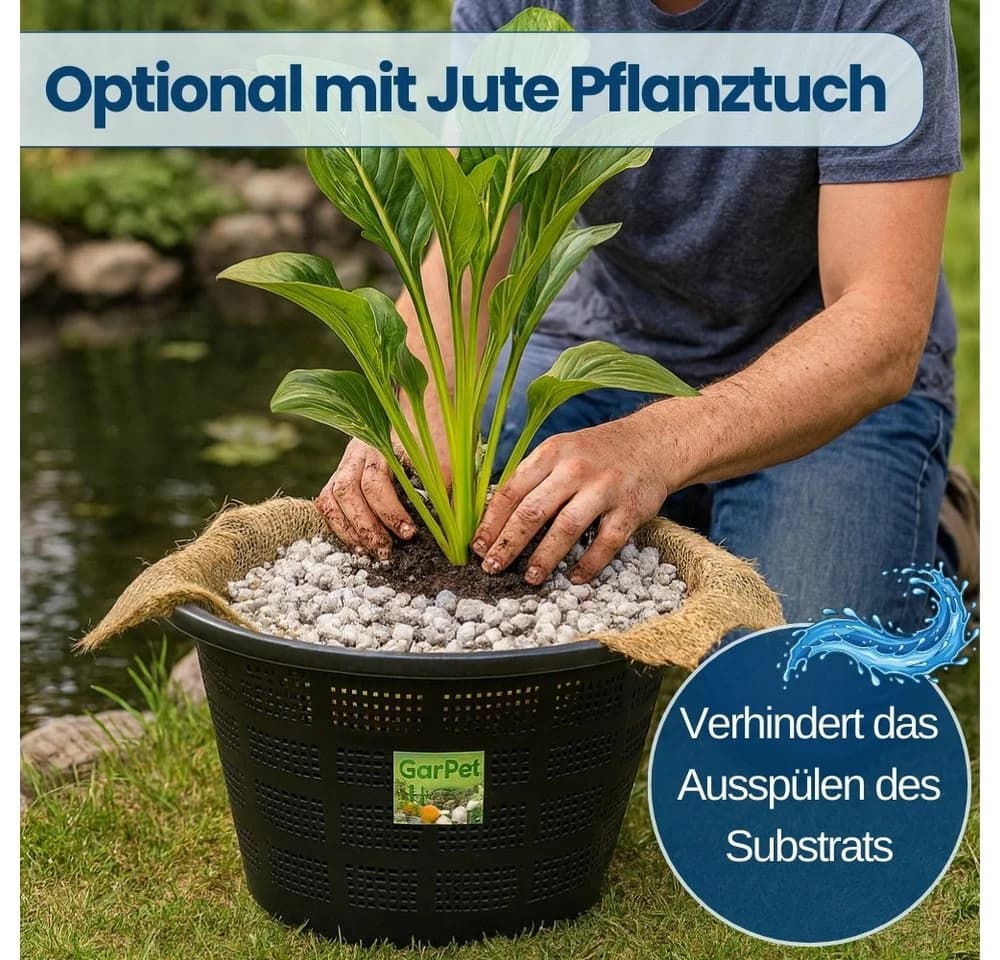 GarPet Pflanzkorb Schwarz UV-stabil Wasserpflanzen Teich - Bild 5