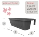 GarPet Balkonkasten 60 cm Anthrazit mit Wasserspeicher und Halterung Bild 1