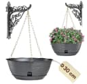 GarPet Blumenampel Hängend mit Wasserspeicher Anthrazit/Weiß Bild 2