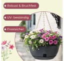 GarPet Blumenampel Hängend mit Wasserspeicher Anthrazit/Weiß Bild 4