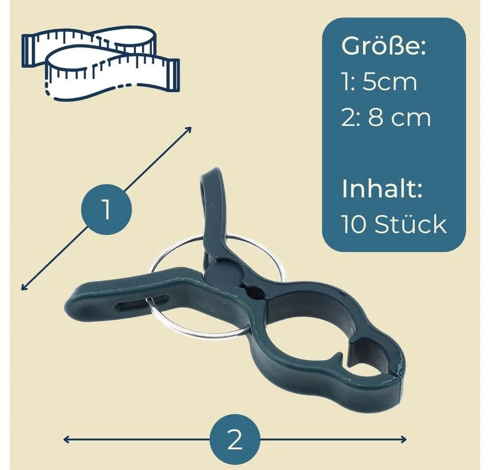 GarPet Pflanzschnur mit 10 Pflanzenclips für Kletterpflanzen & Rankhilfe