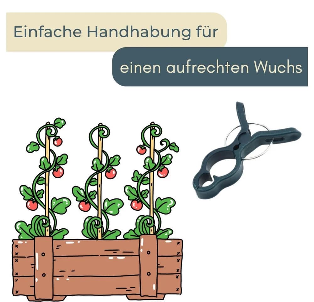 GarPet Pflanzschnur mit 10 Pflanzenclips für Kletterpflanzen & Rankhilfe - Bild 5
