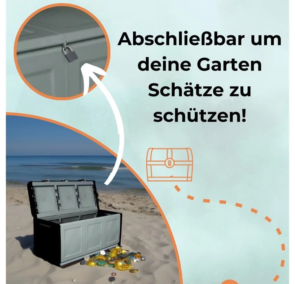 GarPet Gartenbox Aufbewahrungsbox 410 L Wetterfest Kissenbox - Bild 5