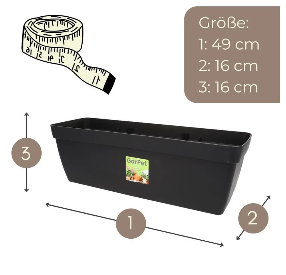GarPet Balkonkasten mit Wasserspeicher und Halterung