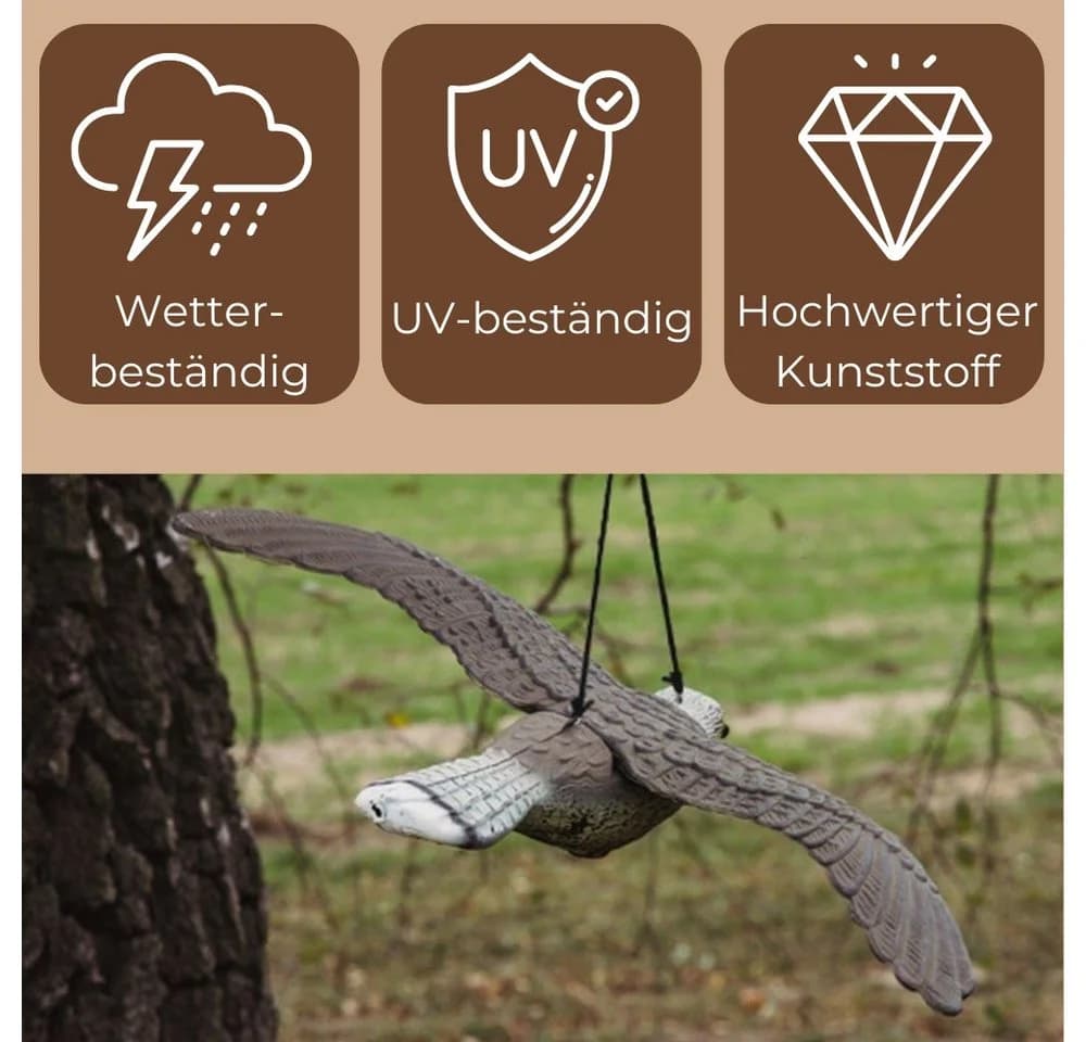 GarPet Vogel-Schreck Taubenabwehr Falken Attrappe fliegend - Bild 3