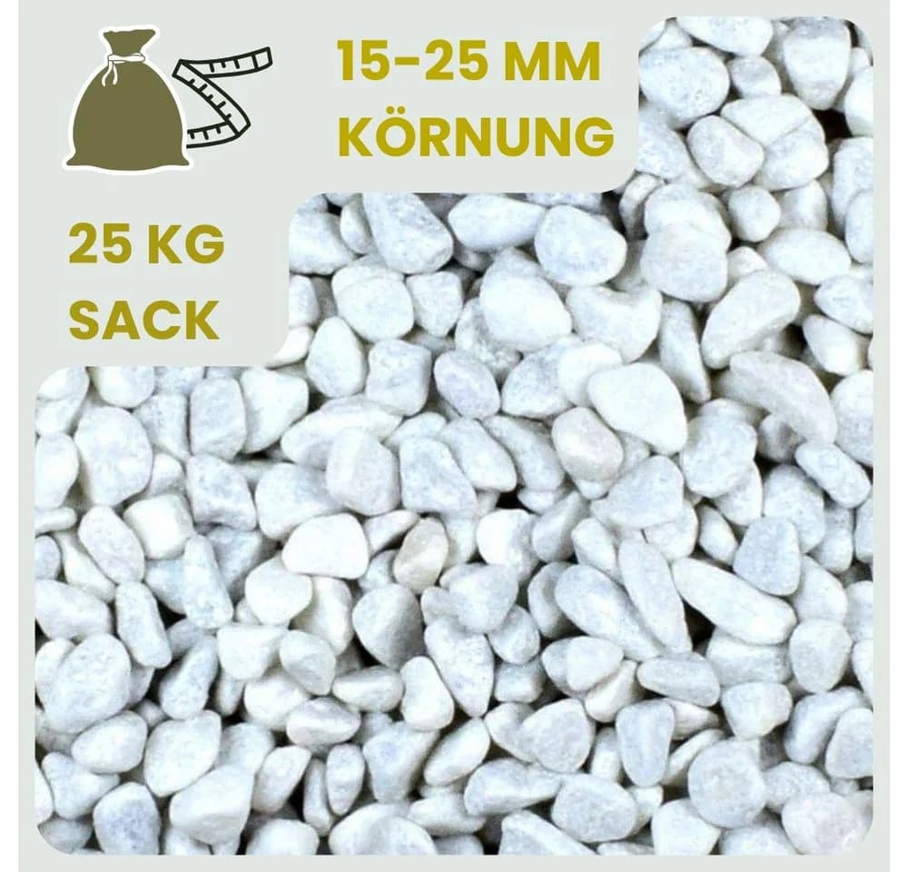 GarPet Carrara Weiß Marmorkies 25 kg Zierkies