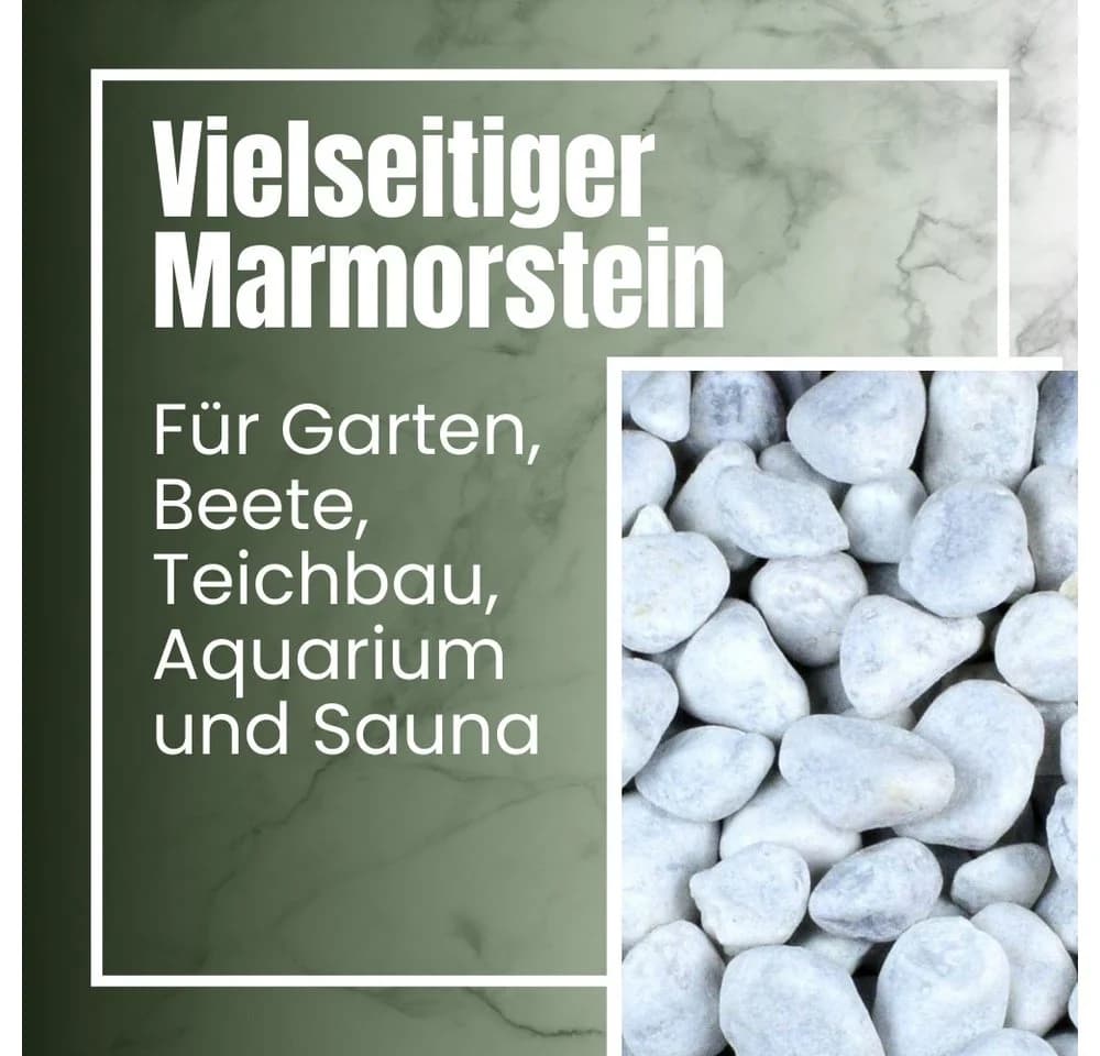 GarPet Carrara Weiß Marmorkies 25 kg Zierkies - Bild 3