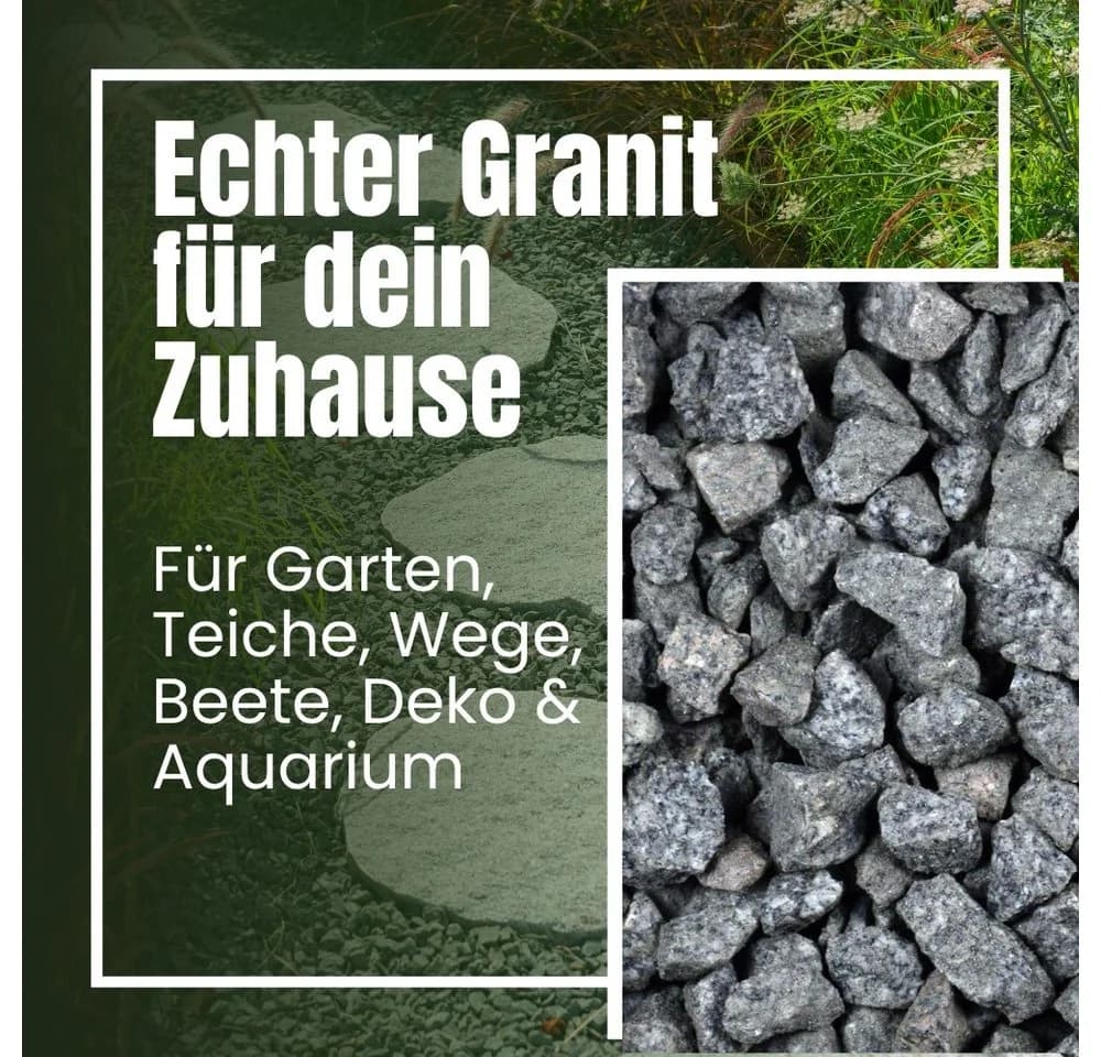 GarPet Granitsplitt Grau 25 kg Zierkies für Garten & Aquarium - Bild 3