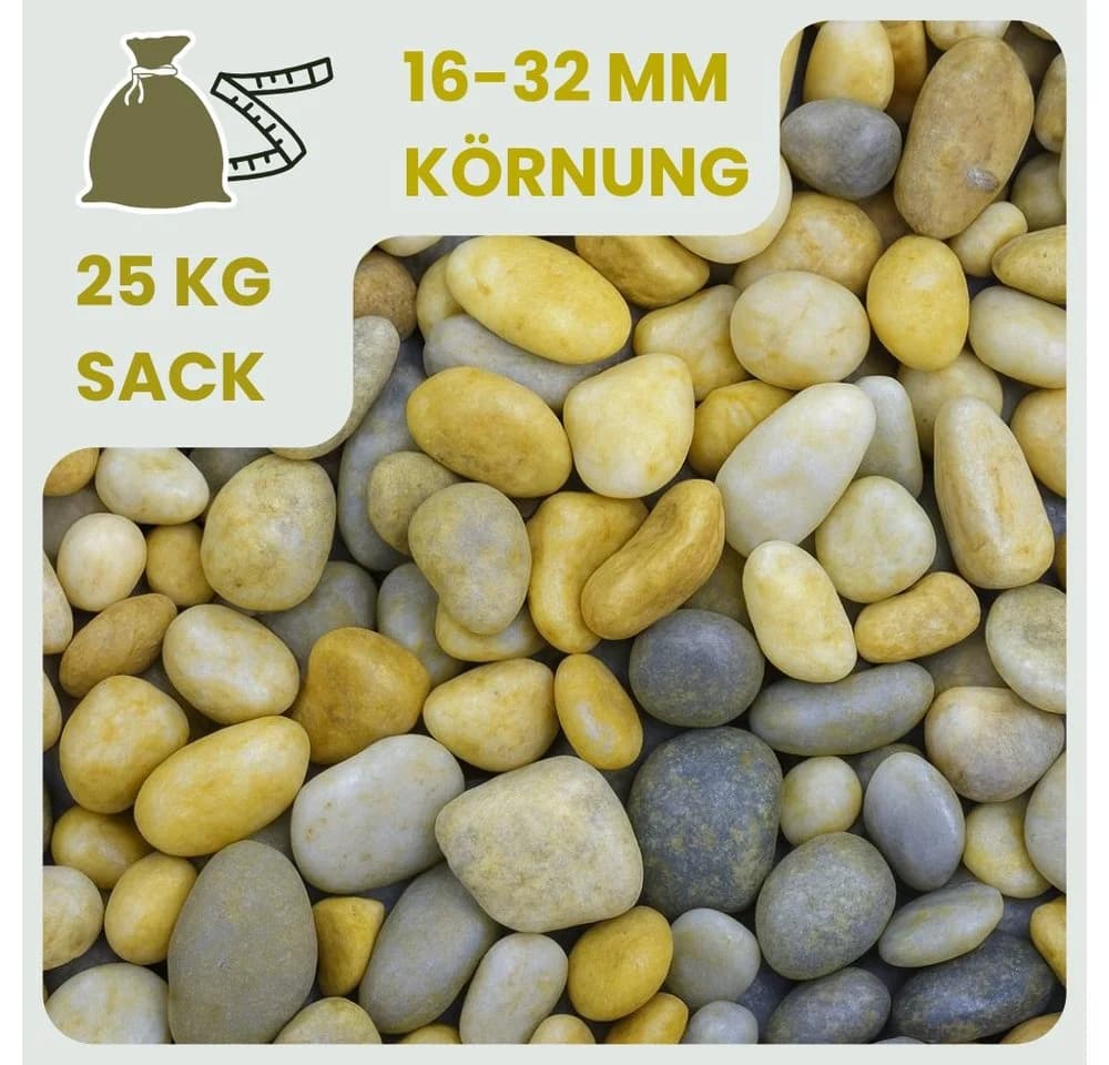 GarPet Quarzkies Buntkies 25kg Naturstein für Garten, Teich & Aquarium