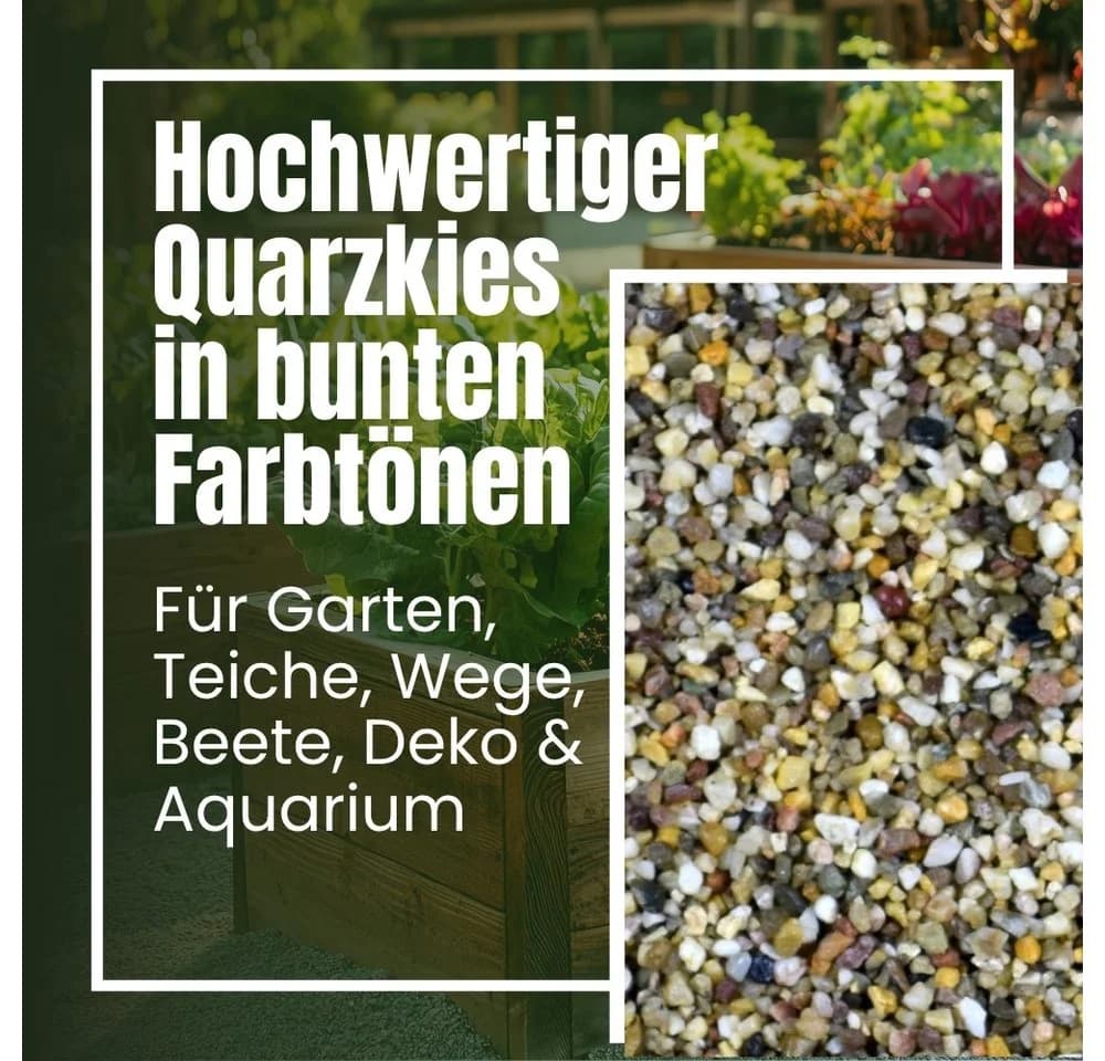 GarPet Quarzkies Buntkies 25kg Naturstein für Garten, Teich & Aquarium - Bild 3