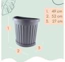 GarPet Pflanzkübel Halbrund Groß 35L Grau Terrakotta Bild 1