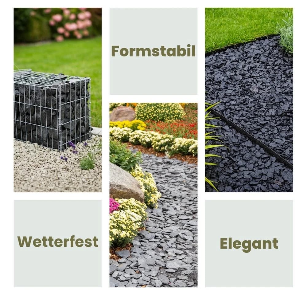 GarPet Schiefersplitt Garten 25 kg Zierkies Schwarz Schieferbruch Dekostein - Bild 5
