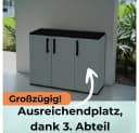 GarPet Garten-Geräteschrank 3-türig Wetterfest Grau-Schwarz Kunststoff Bild 4