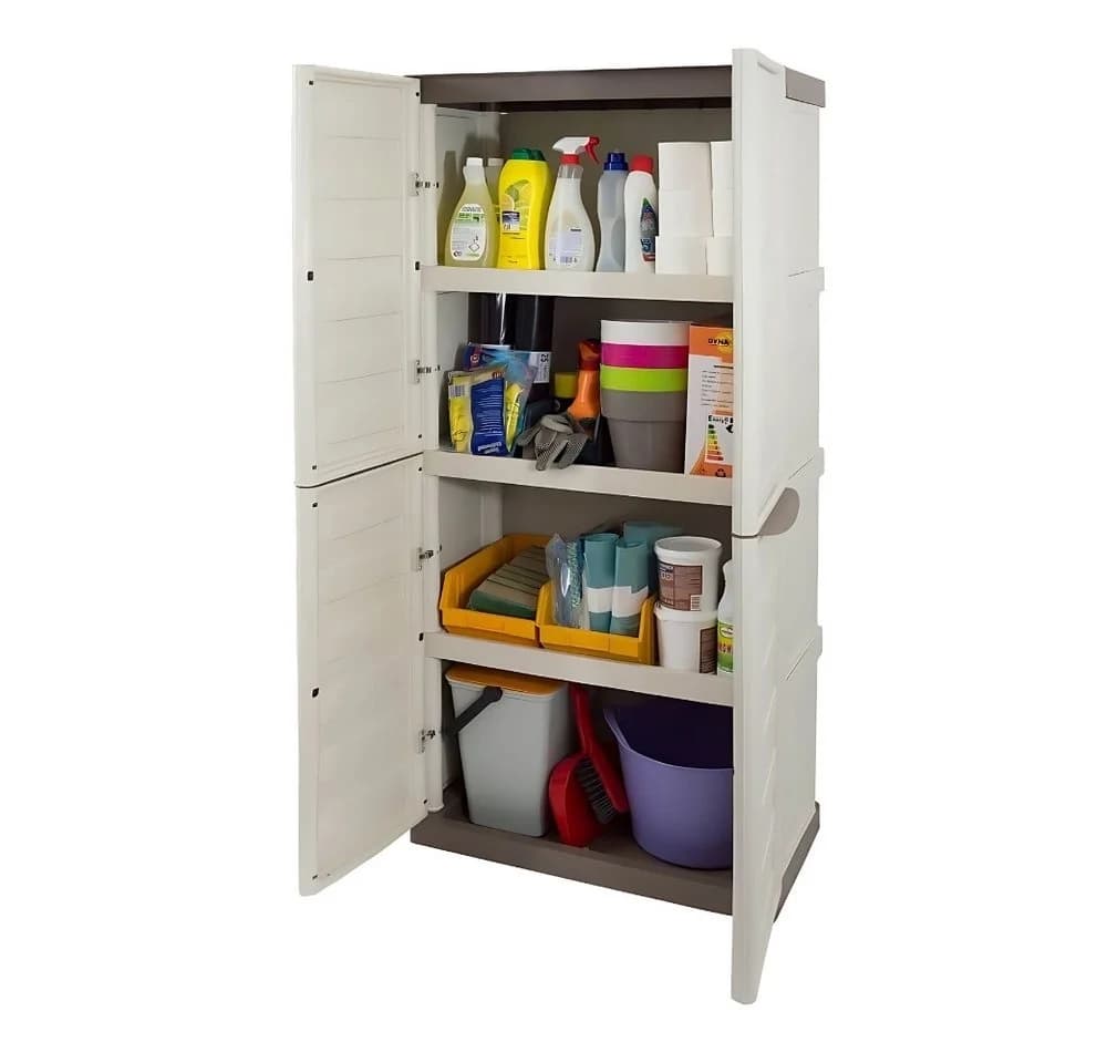 GarPet Gartenschrank Kunststoff wasserdicht Elfenbein/Taupe - Bild 2