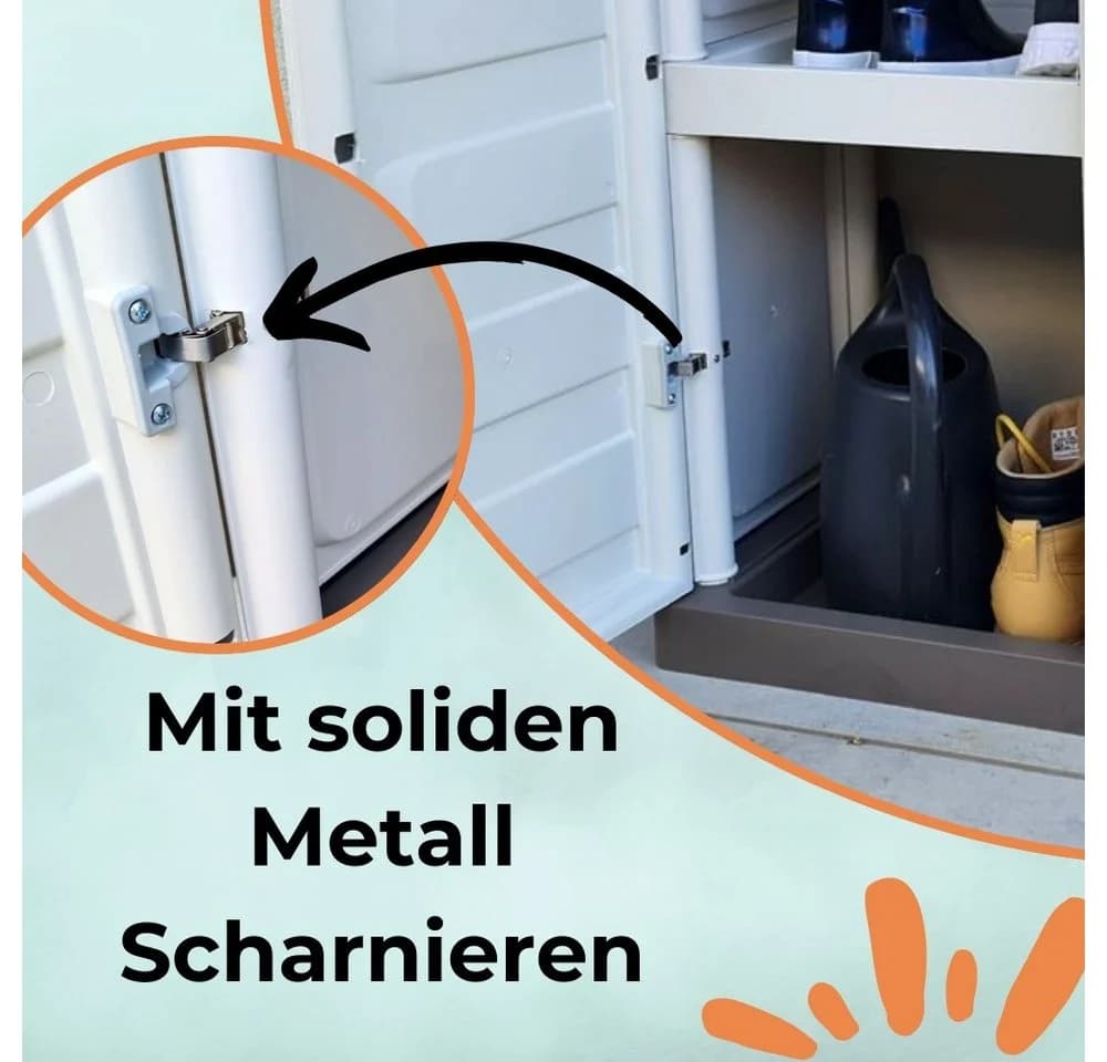 GarPet Gartenschrank Kunststoff wasserdicht Elfenbein/Taupe - Bild 5