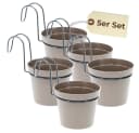 GarPet Hängender Blumentopf 5er Set Taupe Metall Bild 2