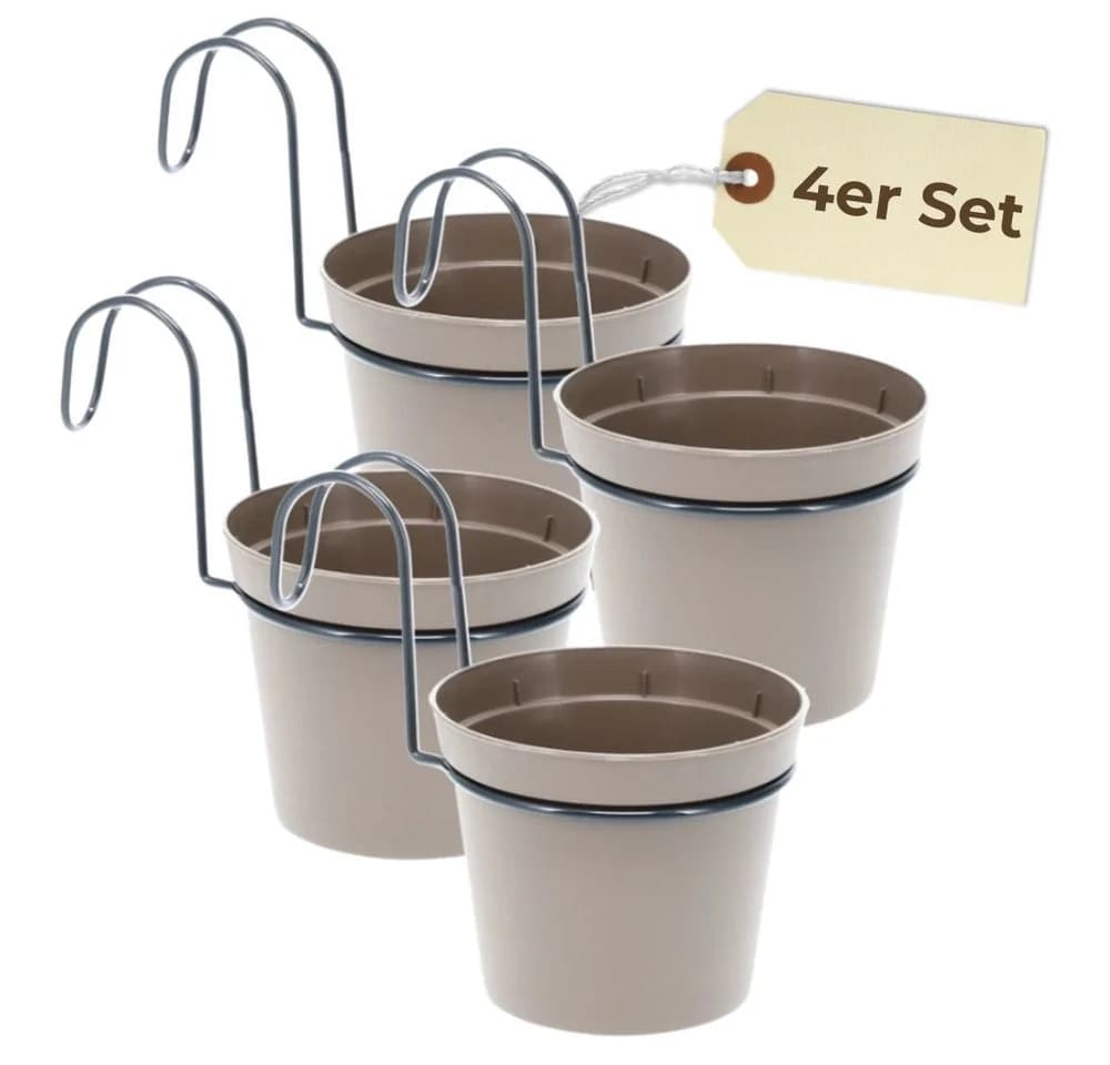 GarPet Hängeblumentopf 4er Set Taupe Polypropylen - Bild 2