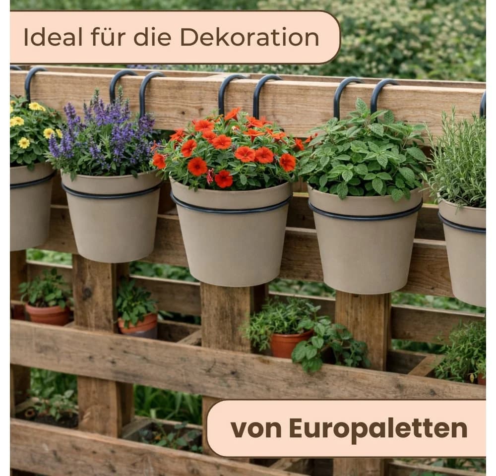 GarPet Hängeblumentopf 4er Set Taupe Polypropylen - Bild 3