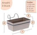 GarPet Blumenkasten 3er Set mit Halterung Taupe Bild 1