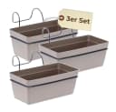 GarPet Blumenkasten 3er Set mit Halterung Taupe Bild 2