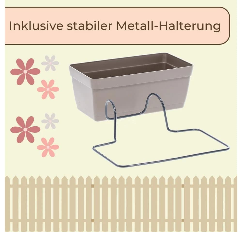 GarPet Blumenkasten 3er Set mit Halterung Taupe - Bild 4