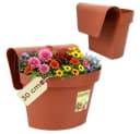 GarPet Balkonkasten Geländertopf mit Wasserspeicher Anthrazit/Terracotta Bild 2