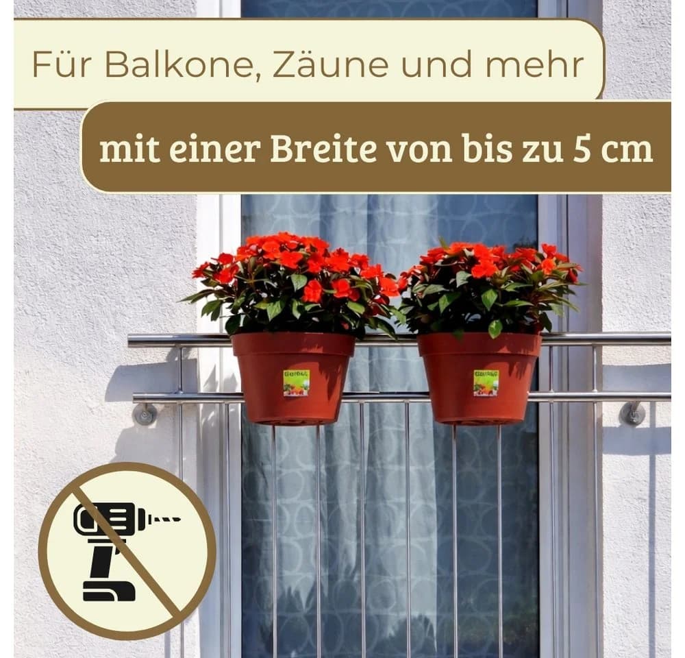 GarPet Balkonkasten Geländertopf mit Wasserspeicher Anthrazit/Terracotta - Bild 4