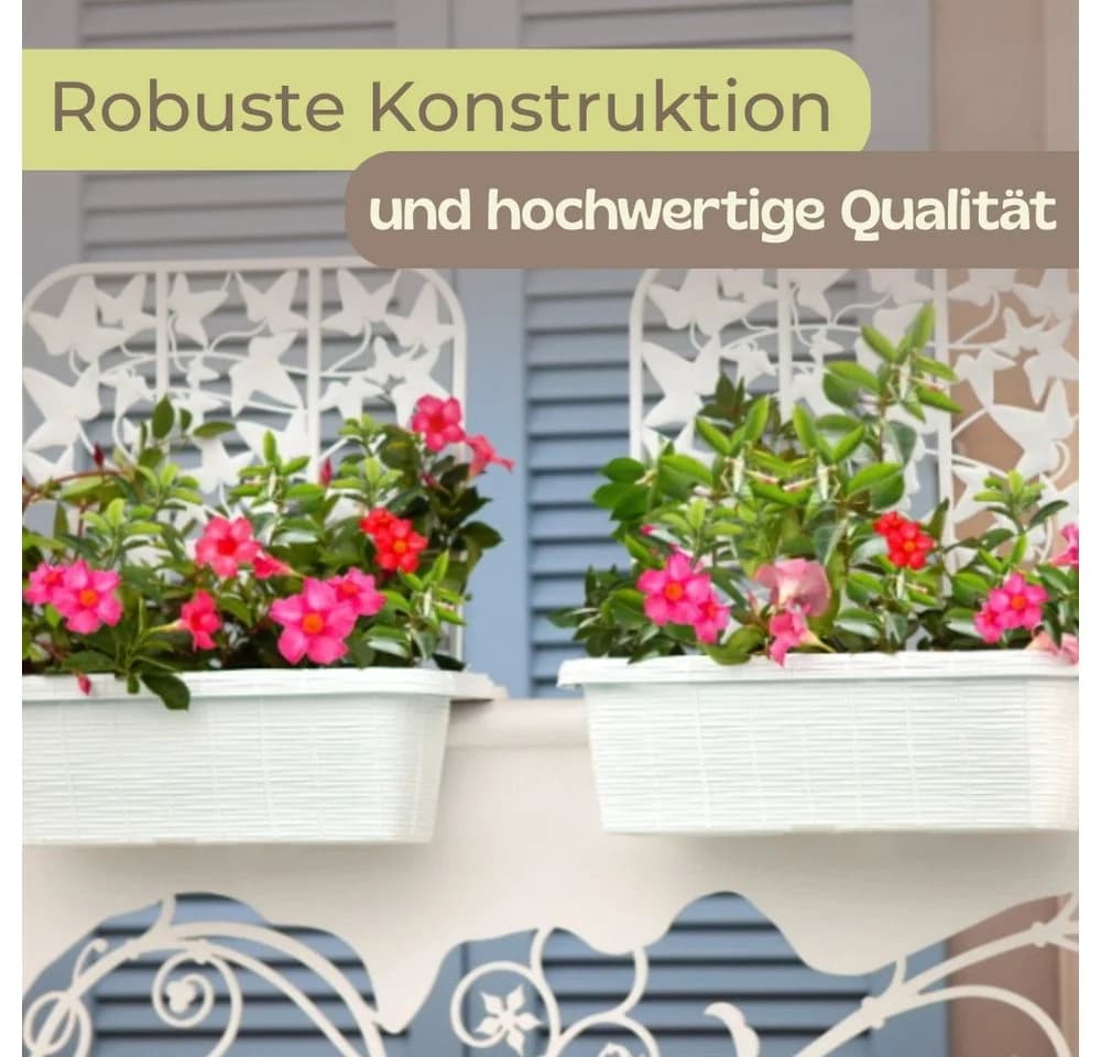 GarPet Blumenkasten 2er Set Anthrazit/Weiß mit Spalier Wasserspeicher - Bild 4