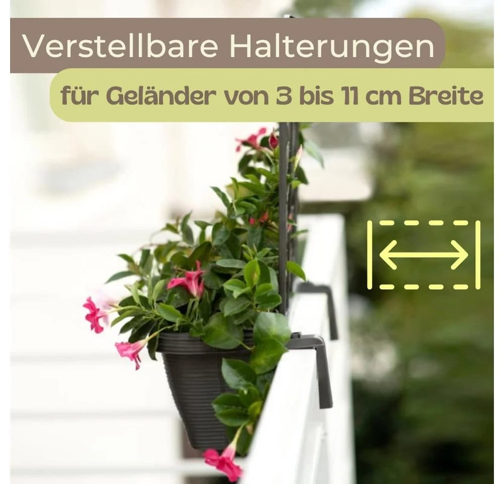 GarPet Blumenkasten 2er Set Anthrazit/Weiß mit Spalier Wasserspeicher - Bild 5