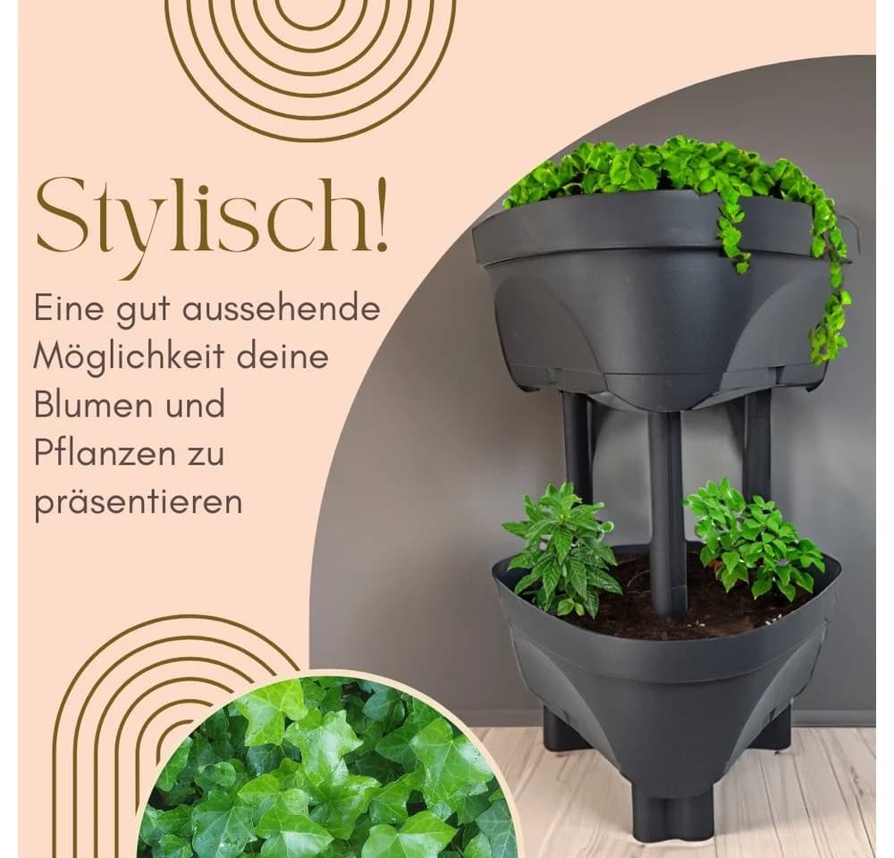 GarPet Kräuterspirale Pflanzsäule Blumentopf Anthrazit - Bild 3