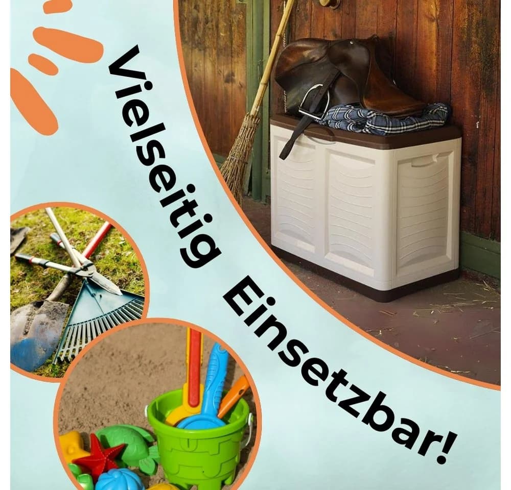 GarPet Gartenbox 220L Wetterfest Taupe/Braun Kunststoff - Bild 5