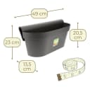 GarPet Balkonkasten 2er Set Anthrazit mit Wasserspeicher Bild 1