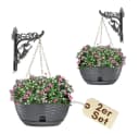 GarPet Blumenampel 2er Set Weidenoptik Anthrazit Bild 2