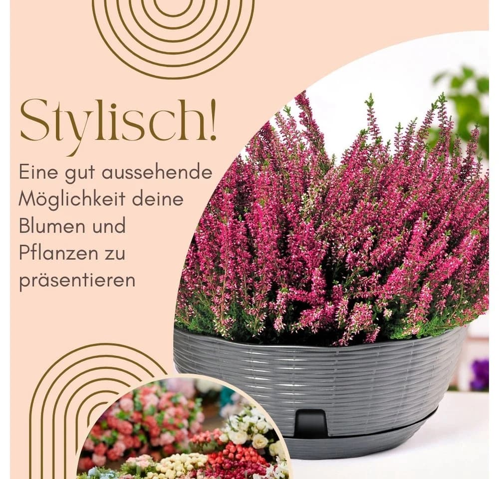 GarPet Blumenampel 2er Set Weidenoptik Anthrazit - Bild 3
