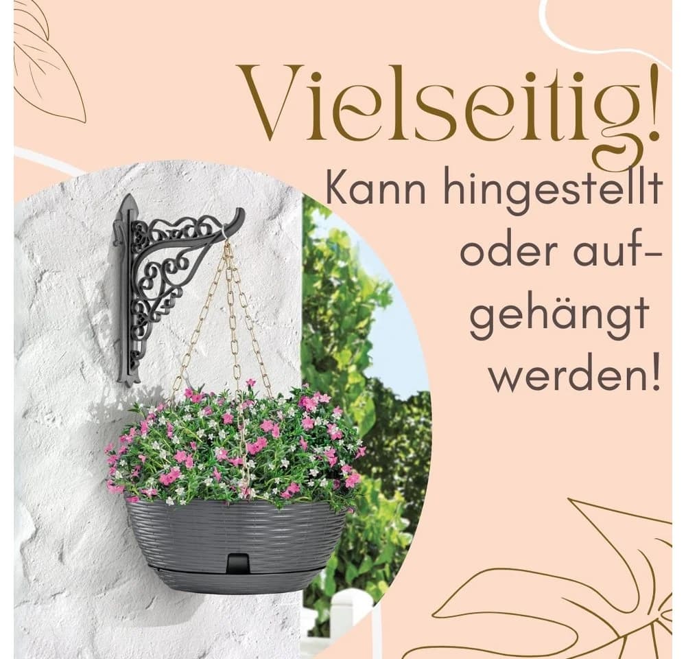 GarPet Blumenampel 2er Set Weidenoptik Anthrazit - Bild 5