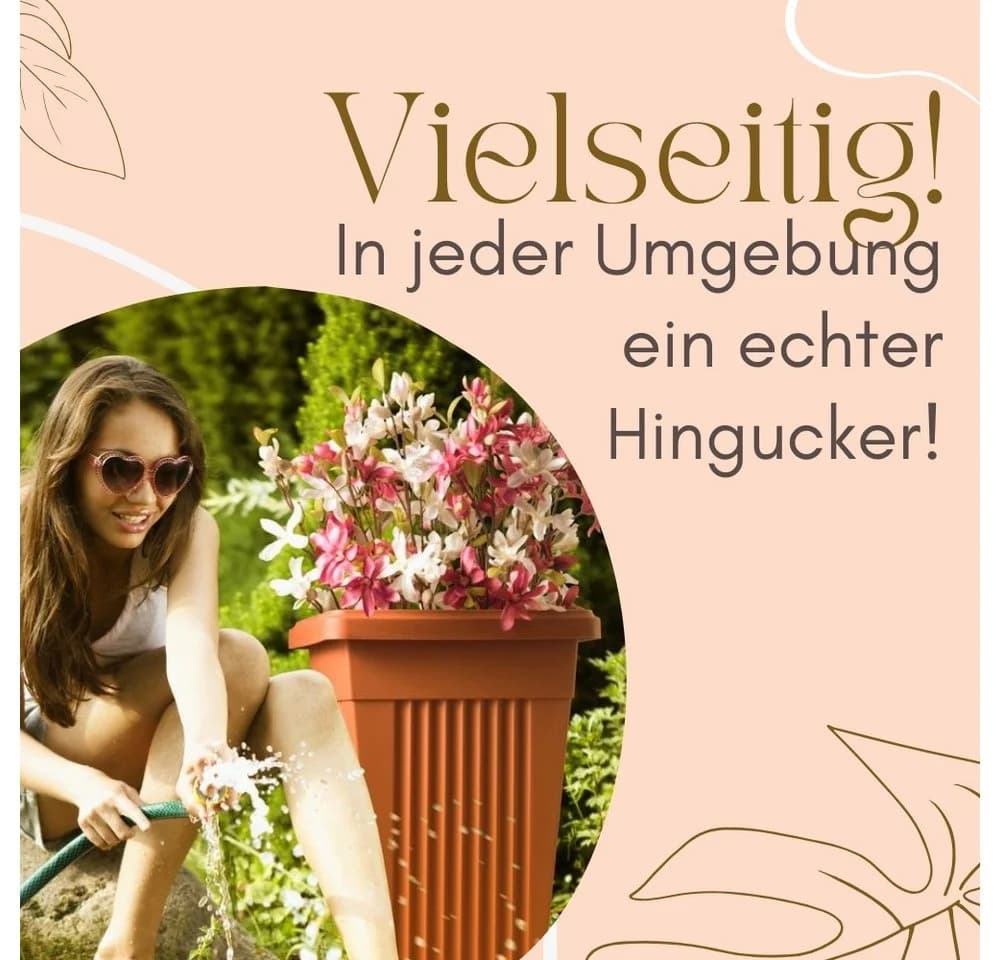 GarPet Pflanzkübel 2er Set Terrakotta Kunststoff - Bild 5