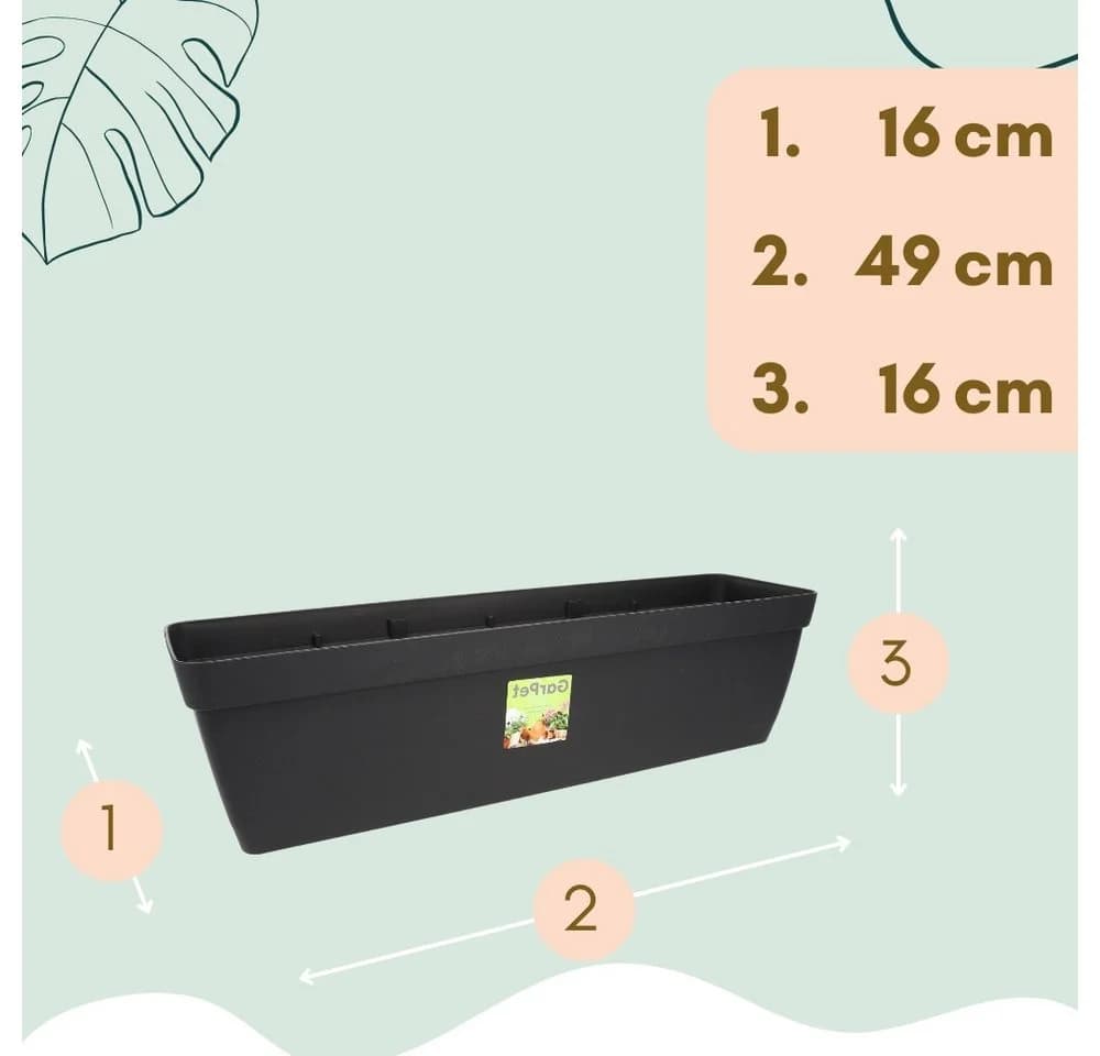 GarPet Balkonkasten 2er Set Anthrazit mit Wasserspeicher