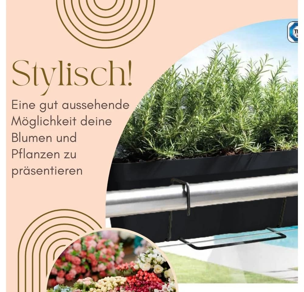 GarPet Balkonkasten 2er Set Anthrazit mit Wasserspeicher - Bild 3