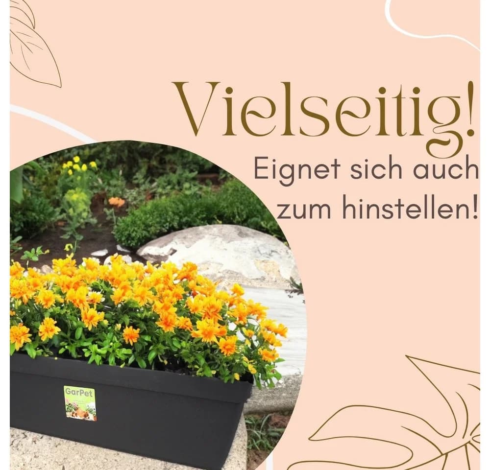 GarPet Balkonkasten 2er Set Anthrazit mit Wasserspeicher - Bild 5