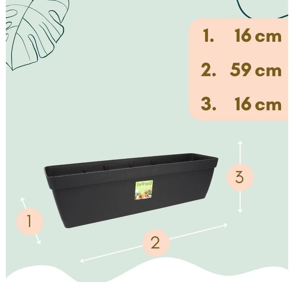 GarPet Balkonkasten 2er Set Blumenkasten Anthrazit