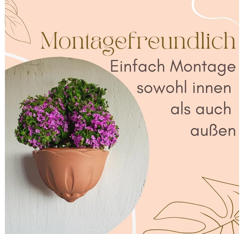 GarPet Wandblumentopf 2er Set Terrakotta Kunststoff - Bild 5