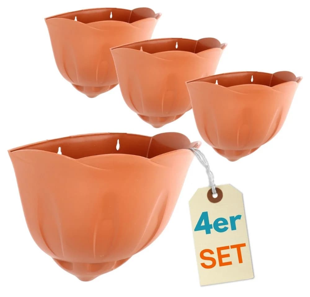GarPet Wandblumentopf 4er Set Terrakotta Kunststoff - Bild 2