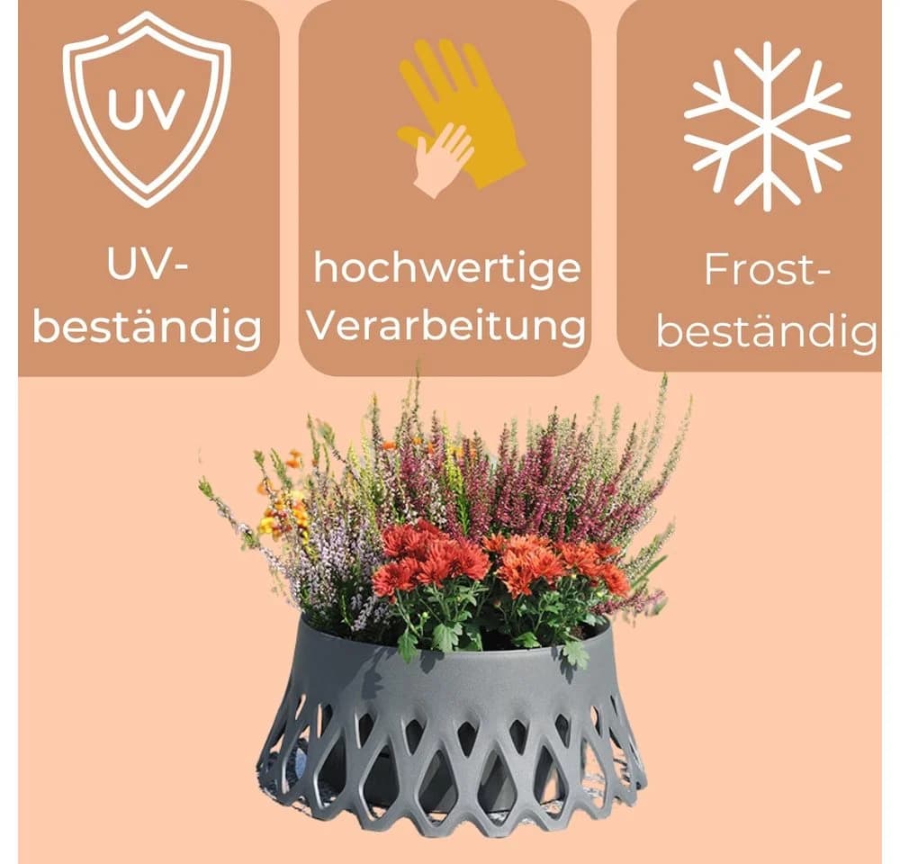 GarPet Grabschale 2er Set Anthrazit Selbstbewässerung Ø 30 cm - Bild 3