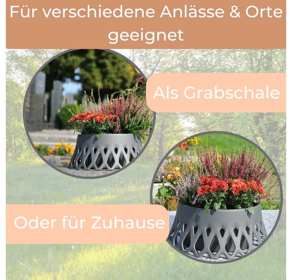 GarPet Grabschale 2er Set Anthrazit Selbstbewässerung Ø 30 cm - Bild 5