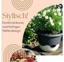 GarPet Hängeampel Blumentopf mit Wasserspeicher Anthrazit/Weiss Bild 1